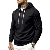 Men's Half-Zip Drawstring Hooded Sweatshirt