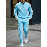 Men's Printed Half-Zip Casual Set