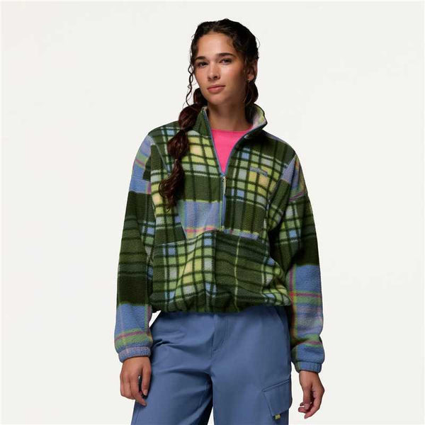 Plaid Long-Sleeve Relaxed-Fit Sweatshirt