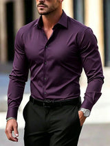 Men's Plus-Size Long-Sleeve Business Shirt