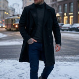 Men's Mid-Length Double-Breasted Winter Coat