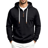 Men's Half-Zip Drawstring Hooded Sweatshirt
