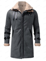 Men's Suede-Style Faux Fur Coat