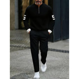 Men's Printed Half-Zip Casual Set