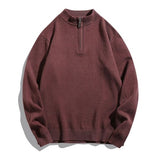 Men's Plus-Size Mock-Neck Zip-Up Sweater