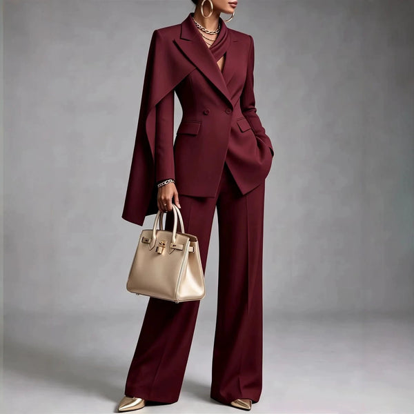 Wide-Leg Asymmetric Clothing Set