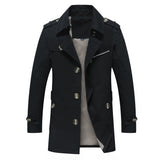 Men's Plus-Size Mid-Length Cotton Coat