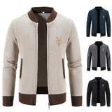 Men's Chenille Fleece-Lined Bomber Cardigan