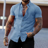 Men's Stretch Short-Sleeve Collared Shirt