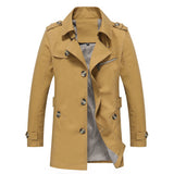 Men's Plus-Size Mid-Length Cotton Coat