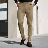 Men's Slim-Fit Stretch Cropped Dress Trousers