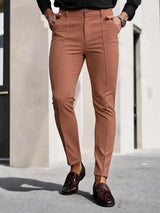 Men's Slim-Fit Stretch Cropped Dress Trousers