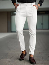 Men's Slim-Fit Stretch Cropped Dress Trousers