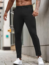 Men's Slim-Fit Stretch Cropped Dress Trousers