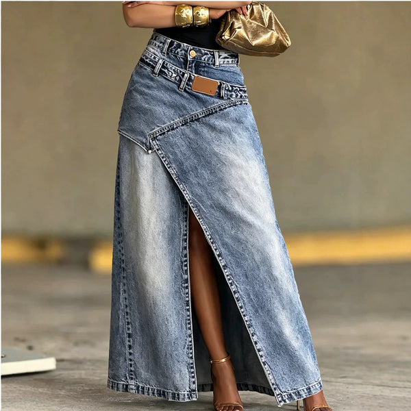 Layered Denim Skirt