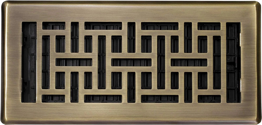Decorative Floor Register Vent Cover – 4" x 14" Satin Brass Finish